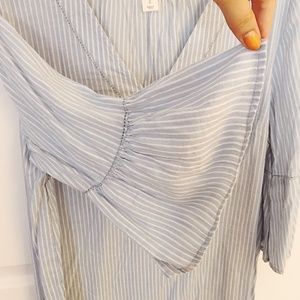 Blue and White Striped Top/Blouse